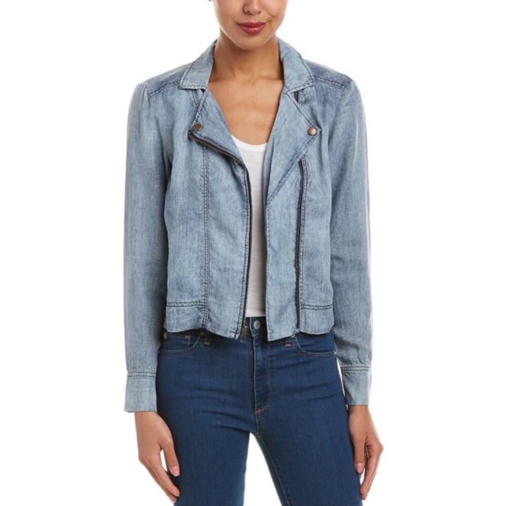 MICHAEL STARS | linen blend chambray moto Ja…